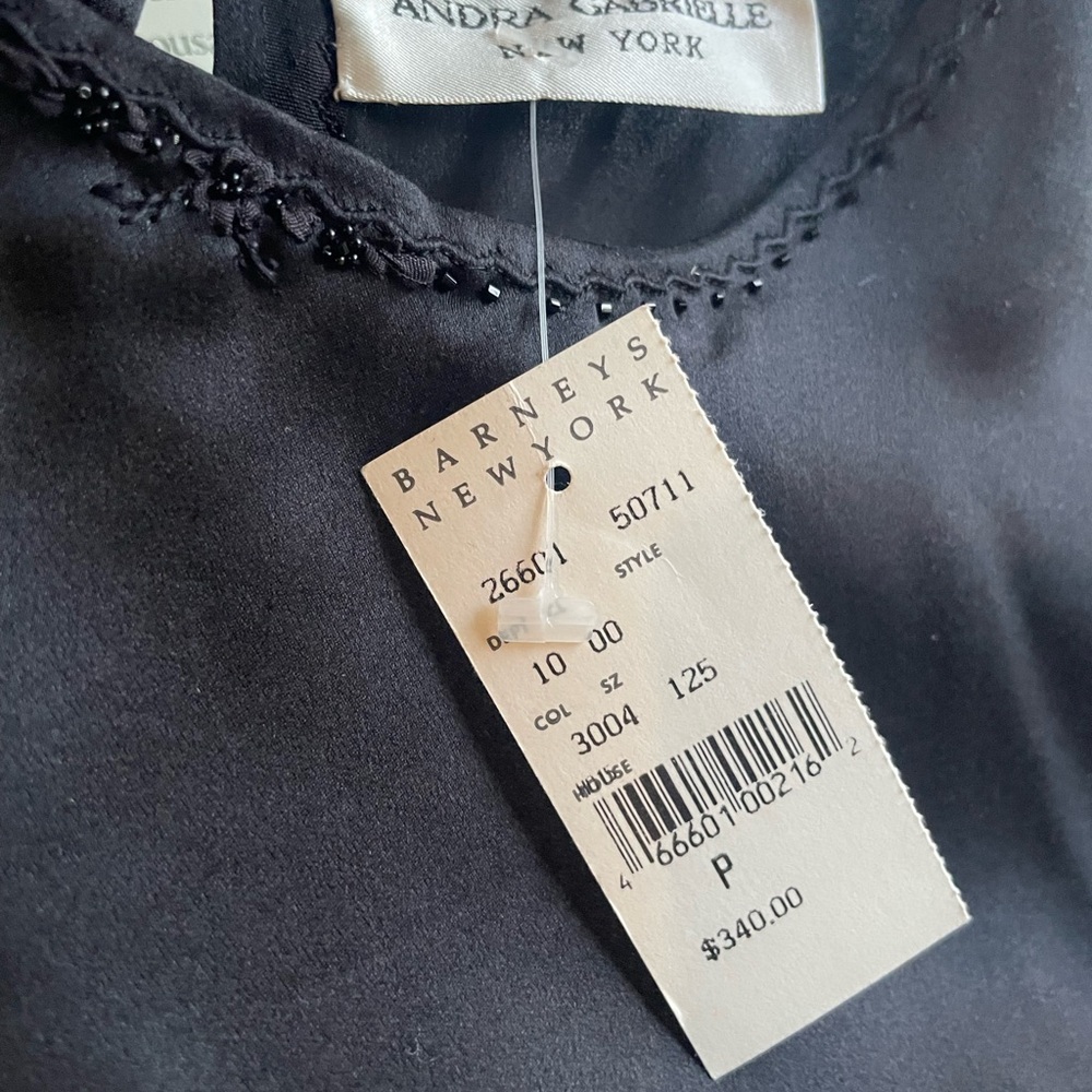 Barneys New York Black Embellished Blouse